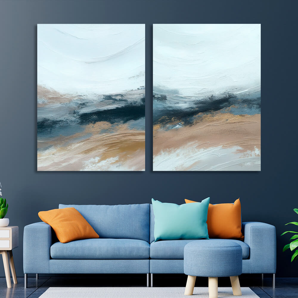 Modular nautical abstraction Multi Panel Canvas Wall Art Print