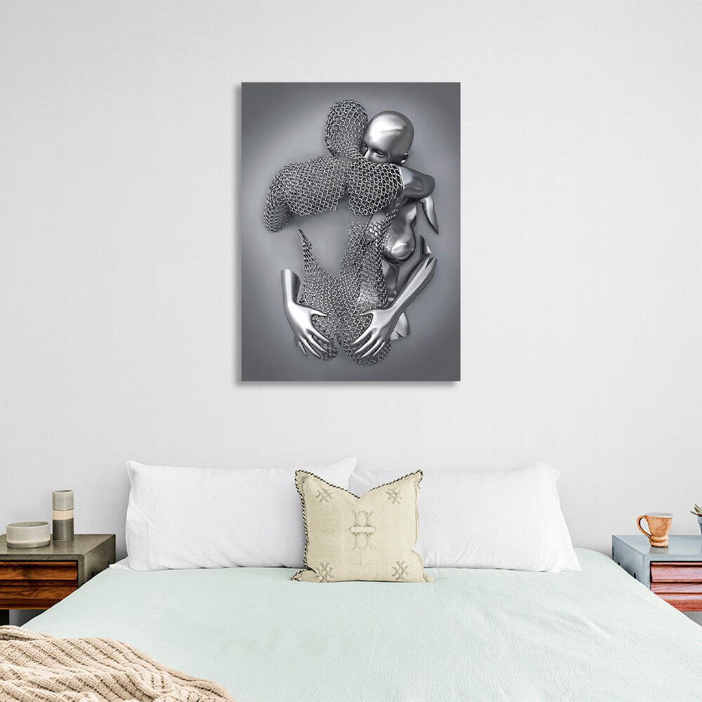 Silver statues Canvas Wall Art Print