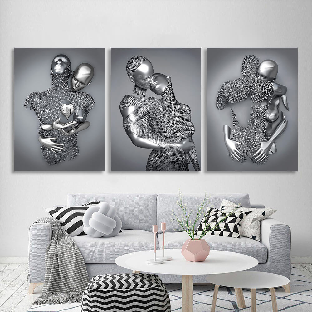 Modular for the bedroom silver statues Multi Panel Canvas Wall Art Print