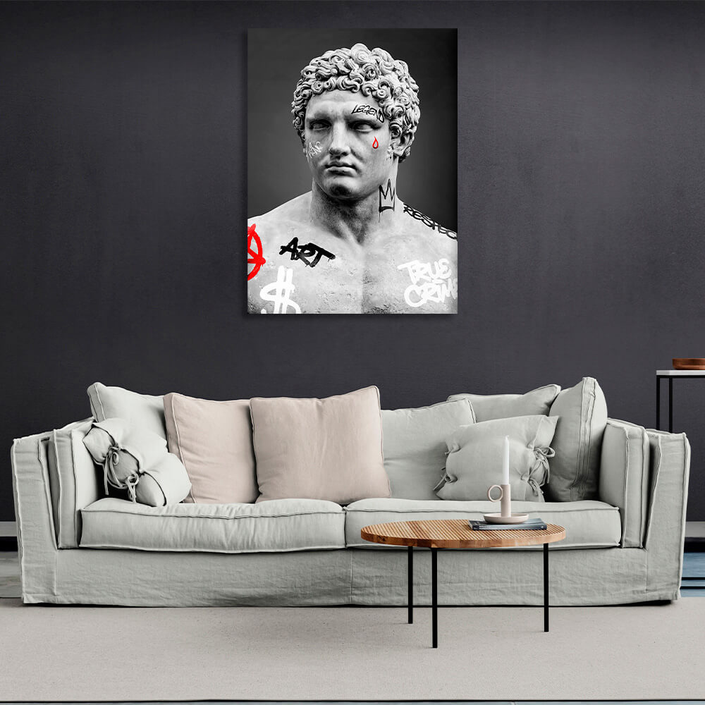 Greek sculpture statue of a man Canvas Wall Art Print