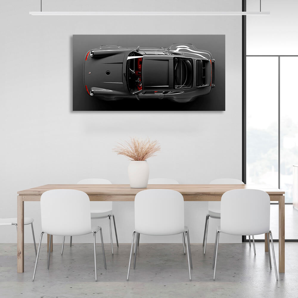 Porsche top view Canvas Wall Art Print