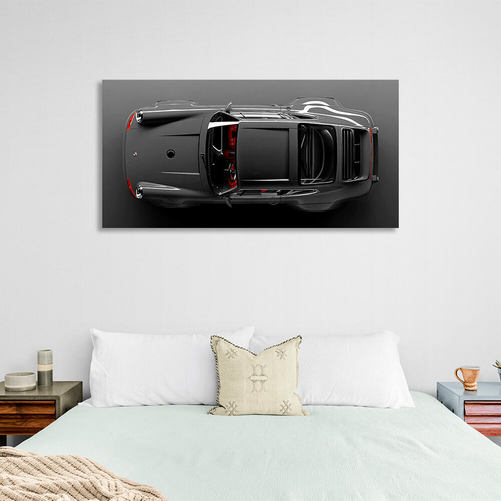 Porsche top view Canvas Wall Art Print