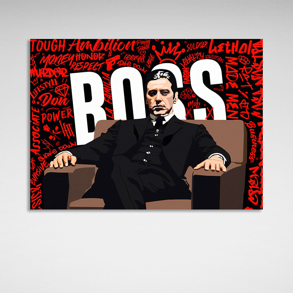 Tony Montanas Boss – Motivierender Kunstdruck auf Leinwand