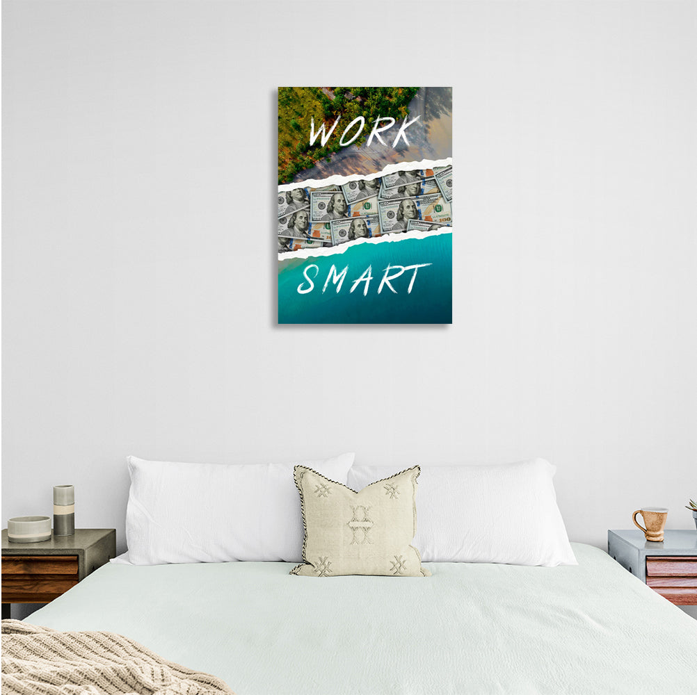 Leinwandbild „Work Smart“, motivierend, Wandbild