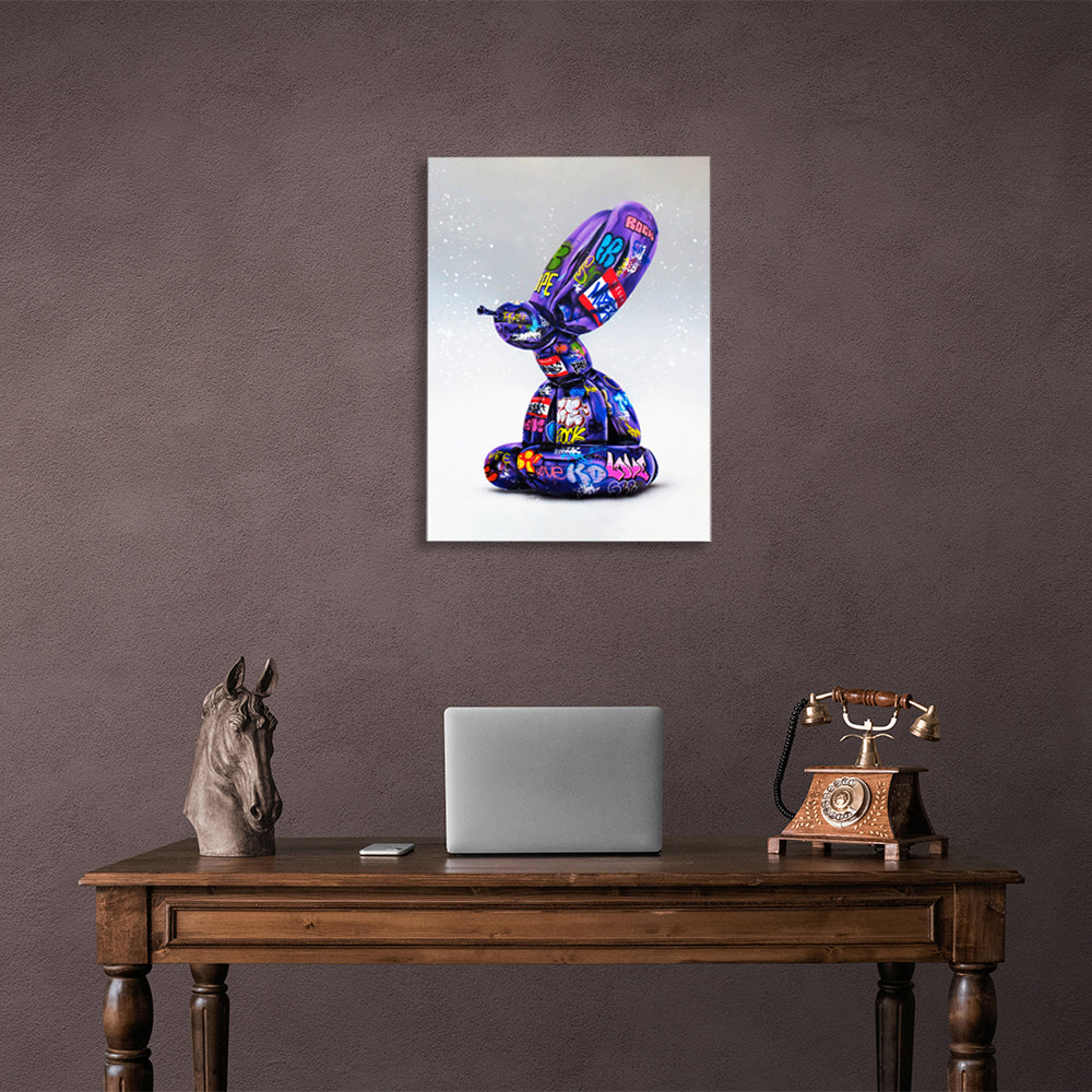 Graffiti balloon figurine Canvas Wall Art Print