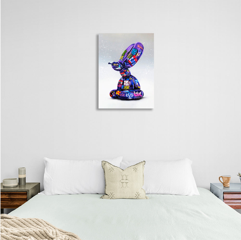 Graffiti balloon figurine Canvas Wall Art Print