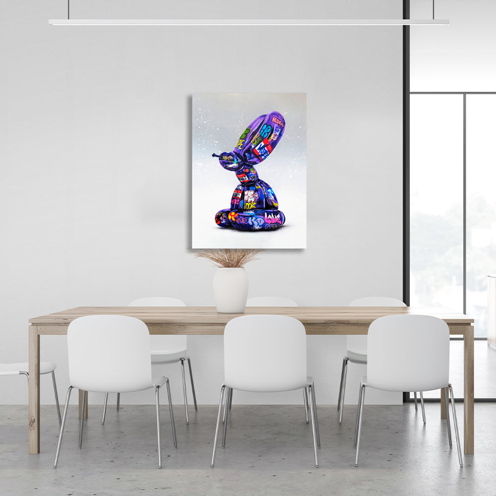 Graffiti balloon figurine Canvas Wall Art Print