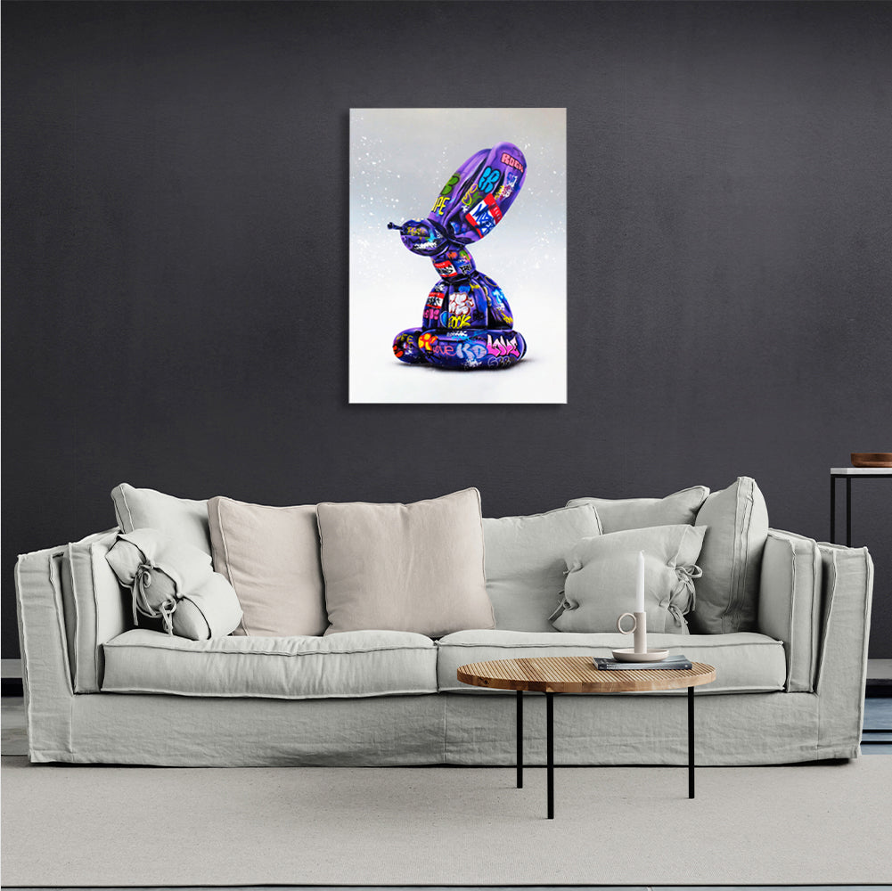 Graffiti balloon figurine Canvas Wall Art Print