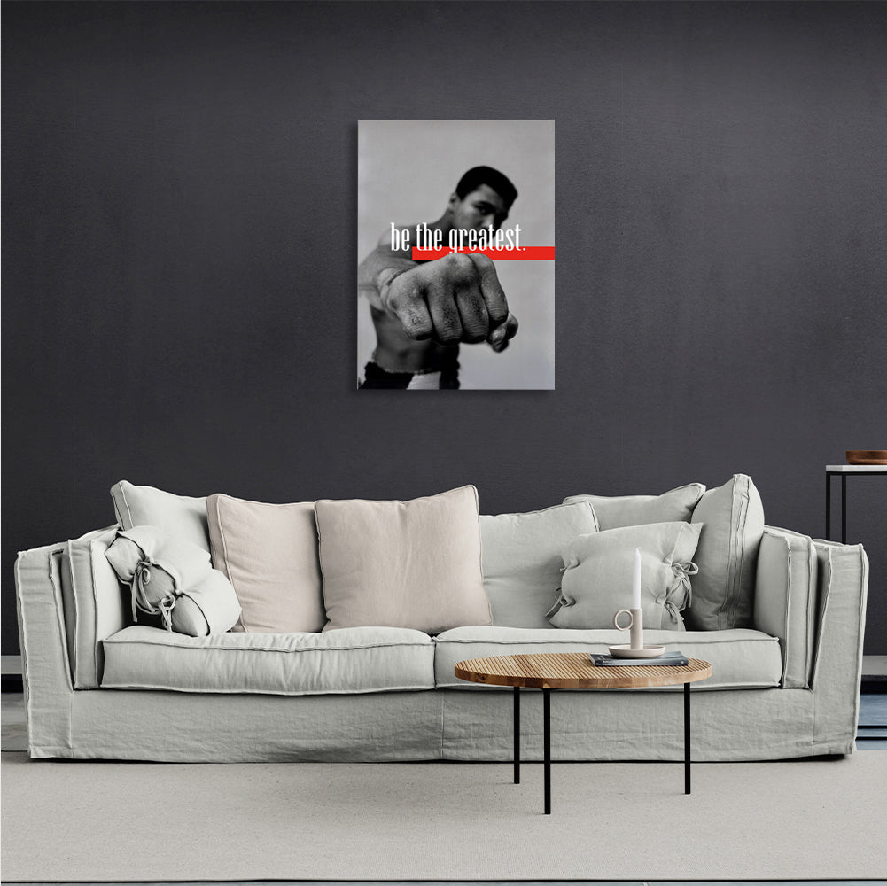 Boxer Muhammad Ali sei der Beste – motivierender Kunstdruck auf Leinwand