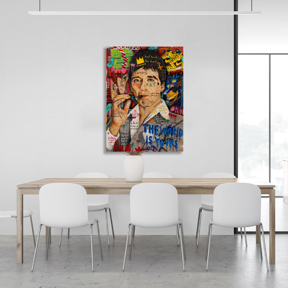 Scarface The world belongs to you graffiti Canvas Wall Art Print