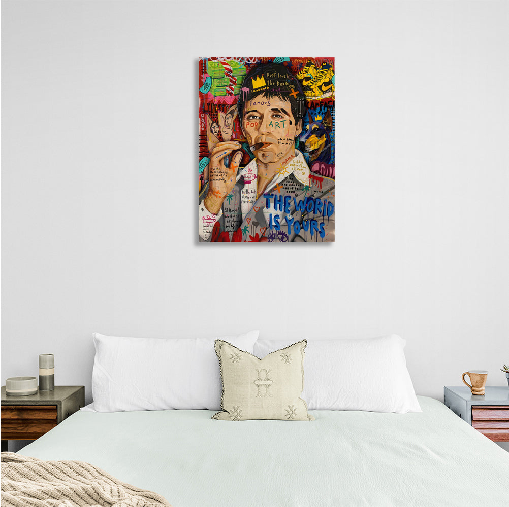 Scarface The world belongs to you graffiti Canvas Wall Art Print