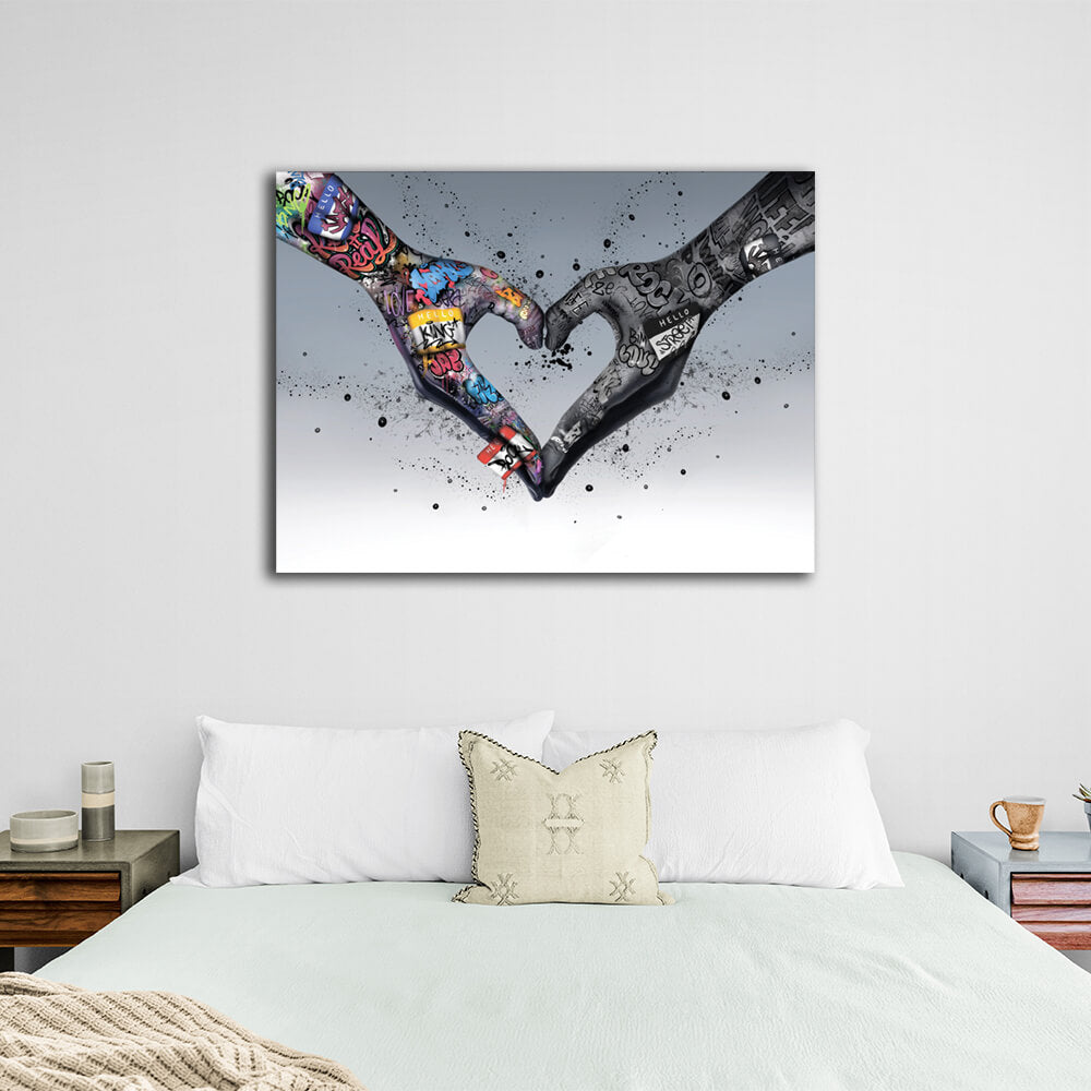 For home Heart Canvas Wall Art Print