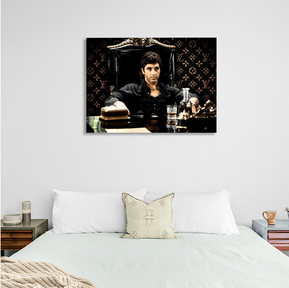 Kunstdruck auf Leinwand „Scarface im Stuhl“