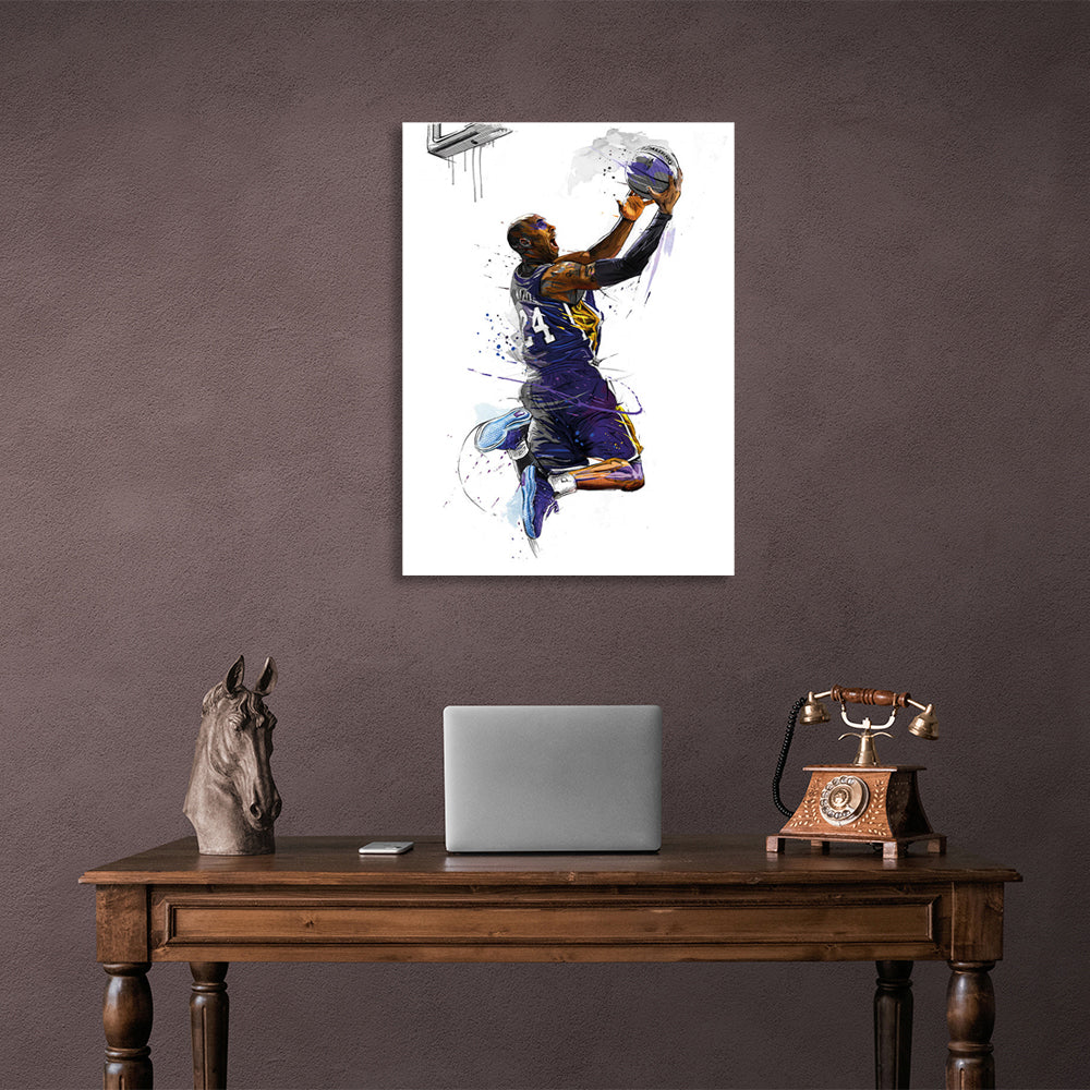 Kunstdruck auf Leinwand, Basketballspieler Kobe Bryant von den Los Angeles Lakers