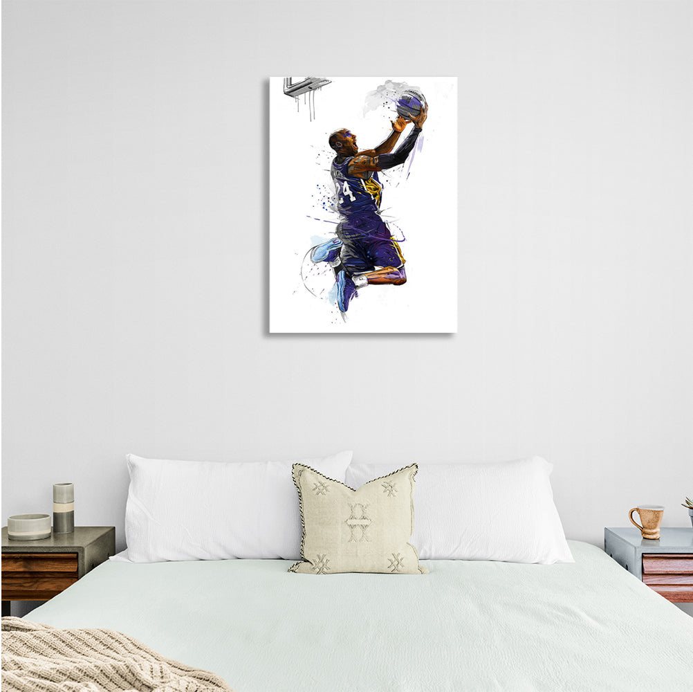 Kunstdruck auf Leinwand, Basketballspieler Kobe Bryant von den Los Angeles Lakers