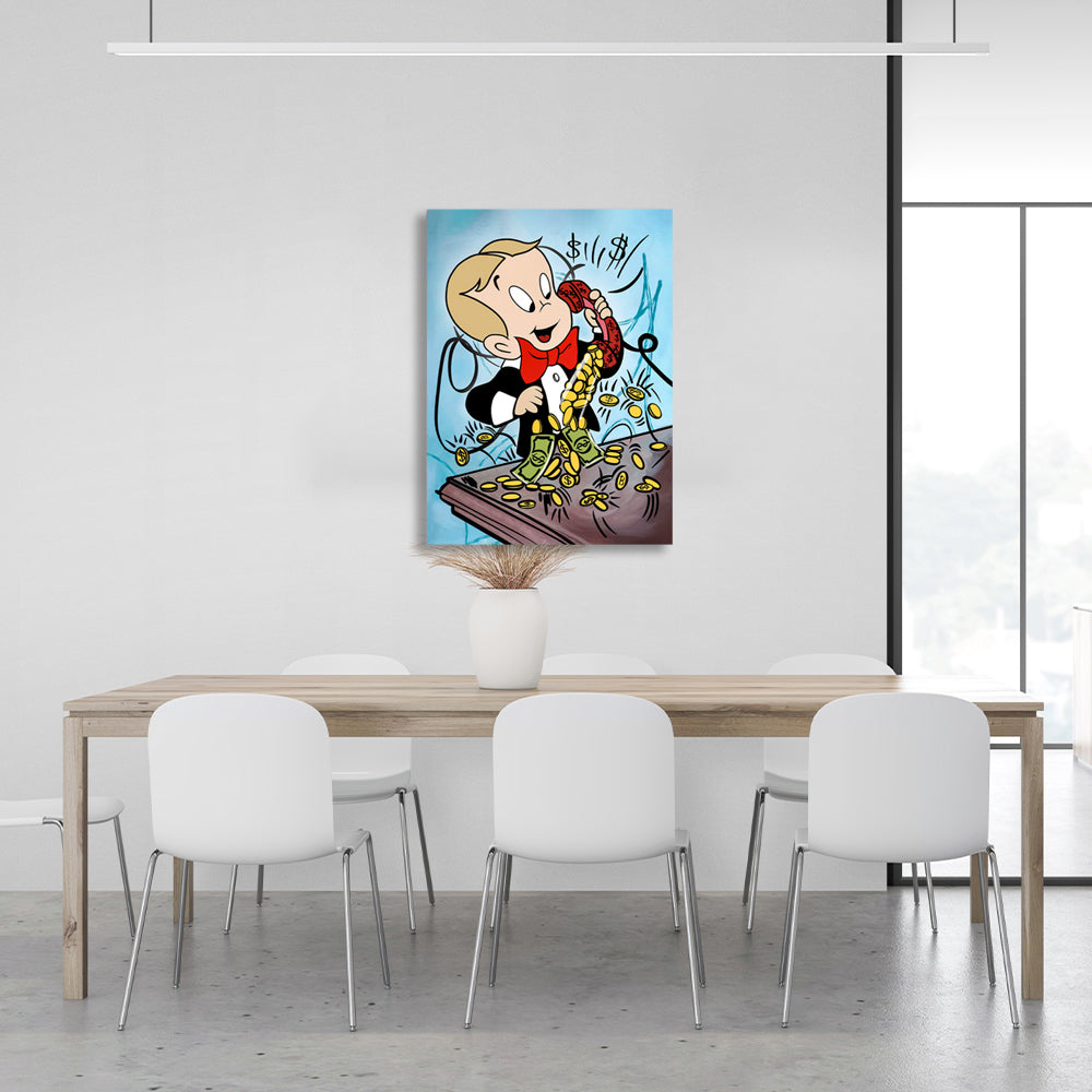 Monopoly money calls Canvas Wall Art Print