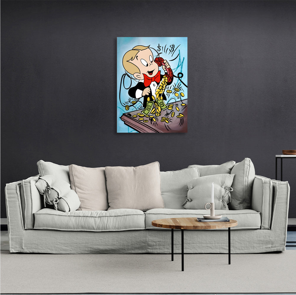 Monopoly money calls Canvas Wall Art Print