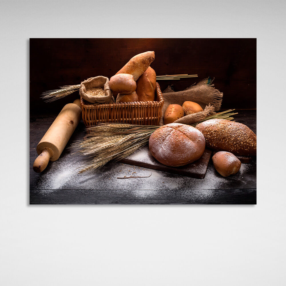 Leinwandbild „Brot und Baguette“ für die Küche