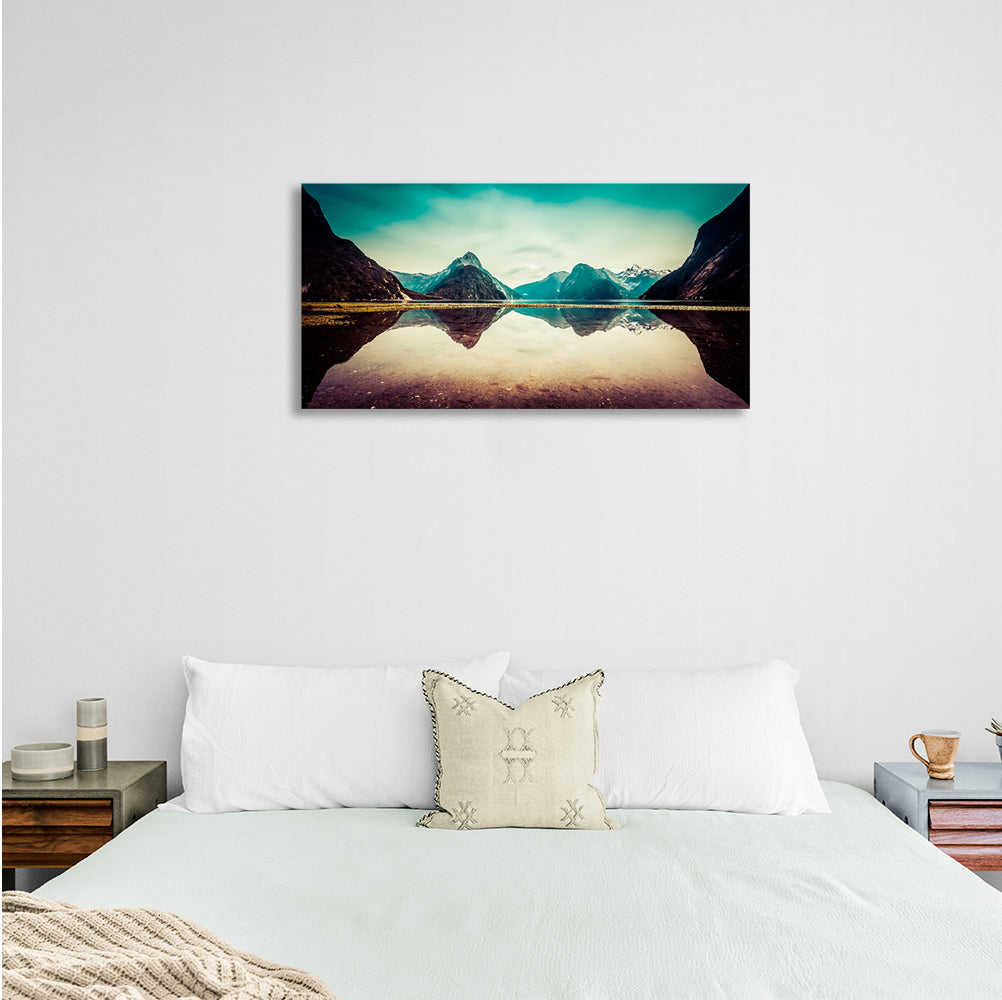 Lake and mountains Canvas Wall Art Print