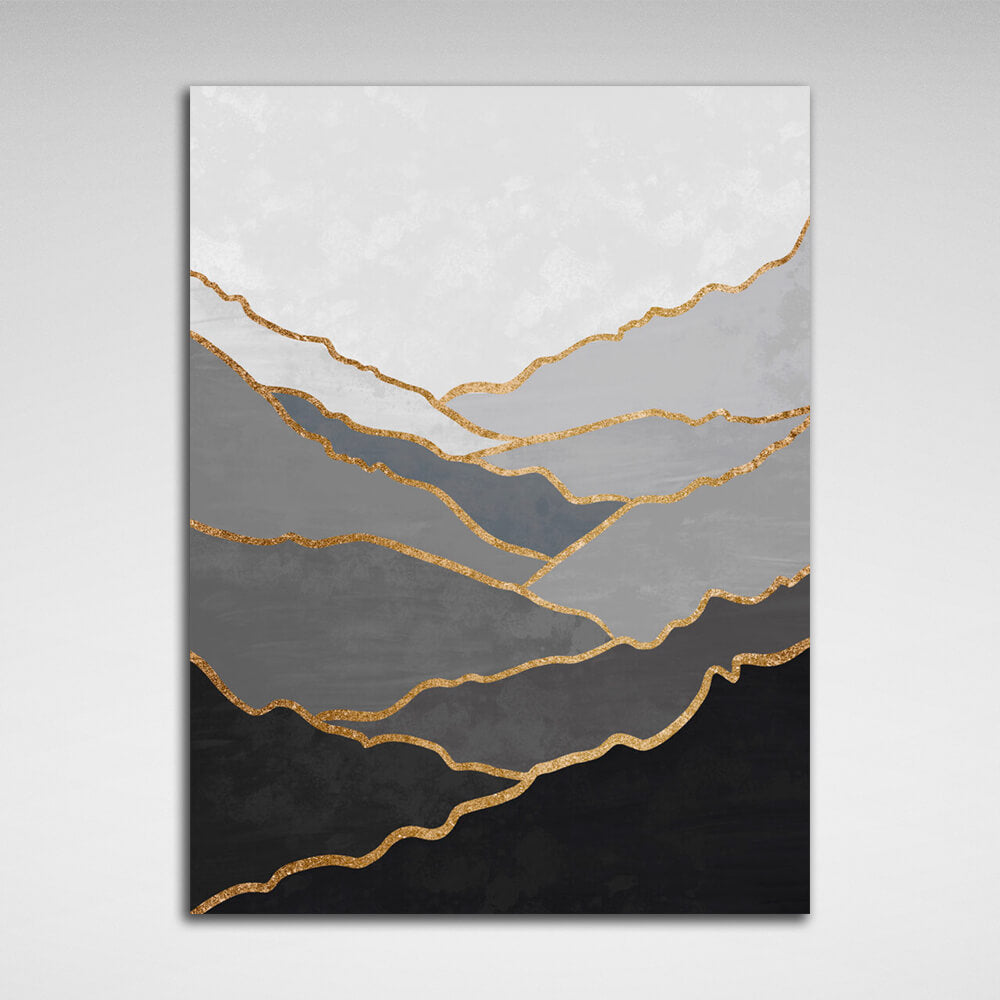 Interior Black hillside Canvas Wall Art Print