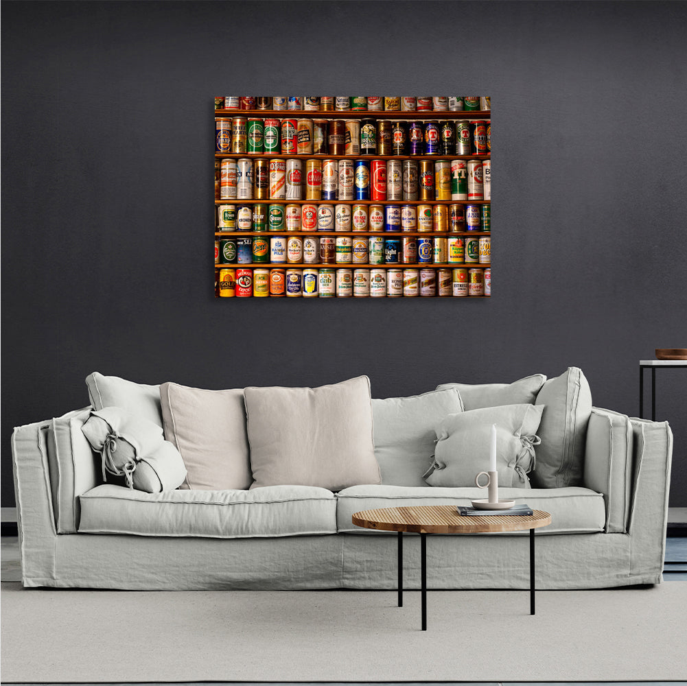 Beer cans Canvas Wall Art Print For Kitchen