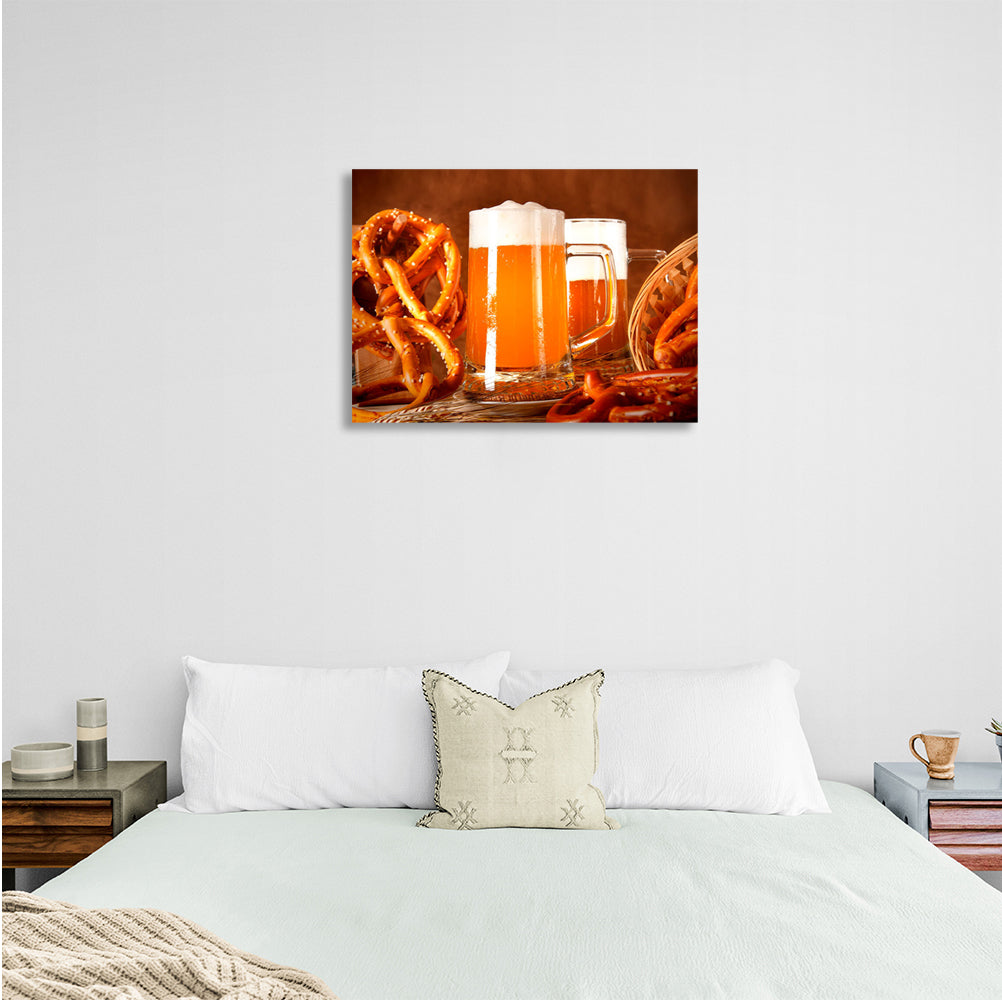 Beer glass Canvas Wall Art Print For Kitchen