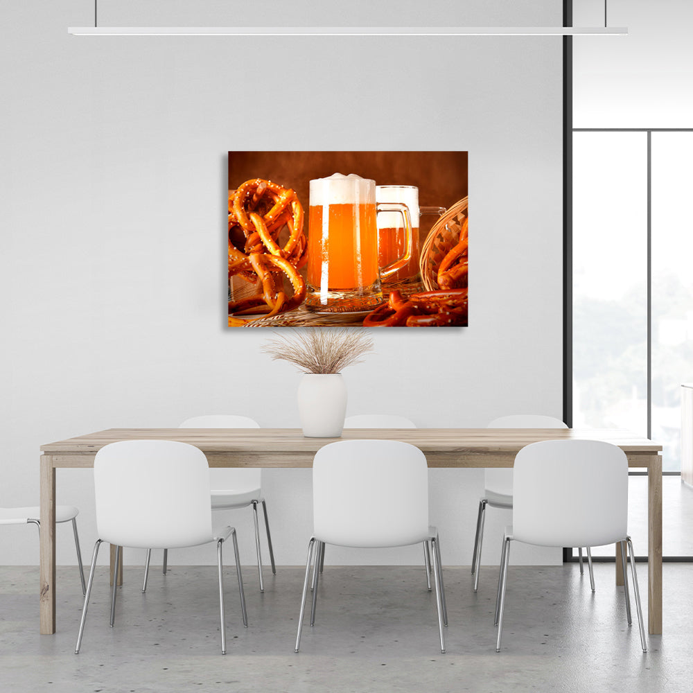 Beer glass Canvas Wall Art Print For Kitchen