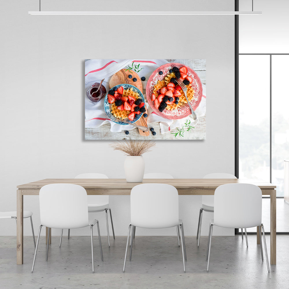 Berry waffles Canvas Wall Art Print For Kitchen