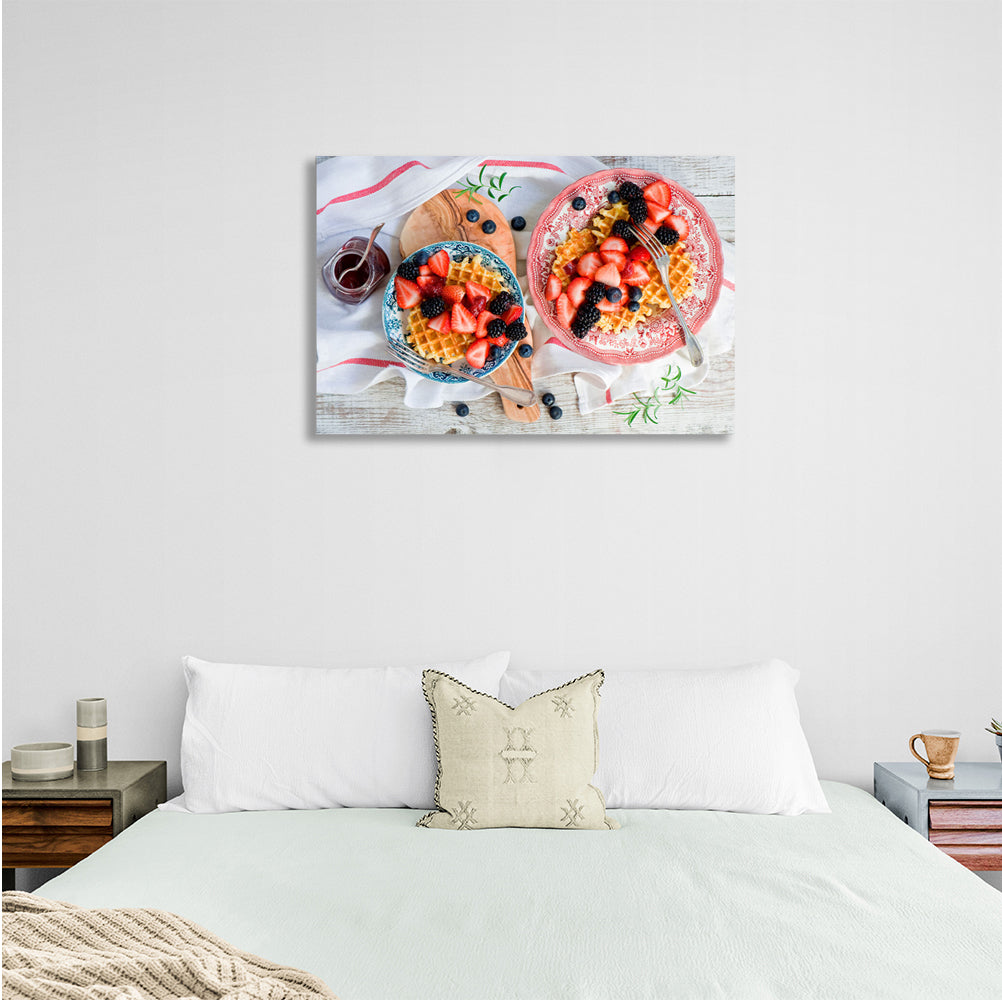 Berry waffles Canvas Wall Art Print For Kitchen