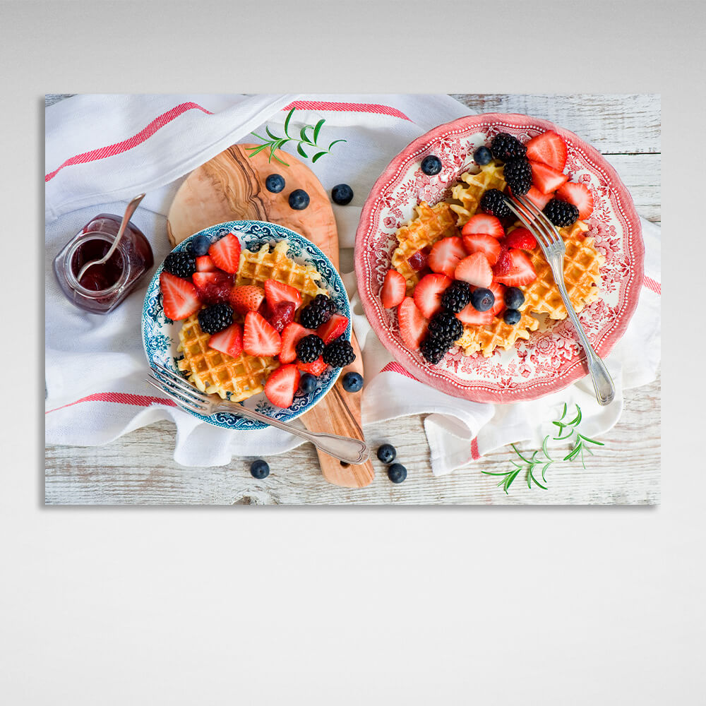 Berry waffles Canvas Wall Art Print For Kitchen