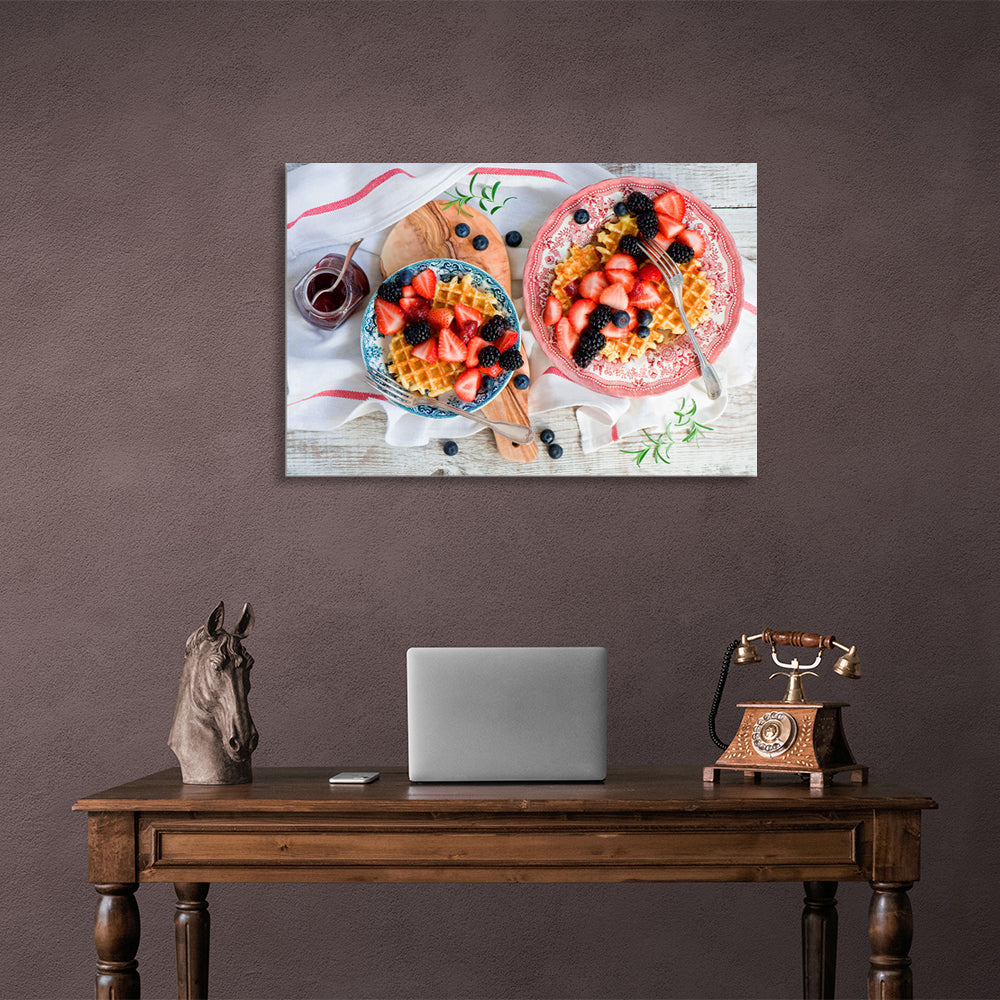 Berry waffles Canvas Wall Art Print For Kitchen