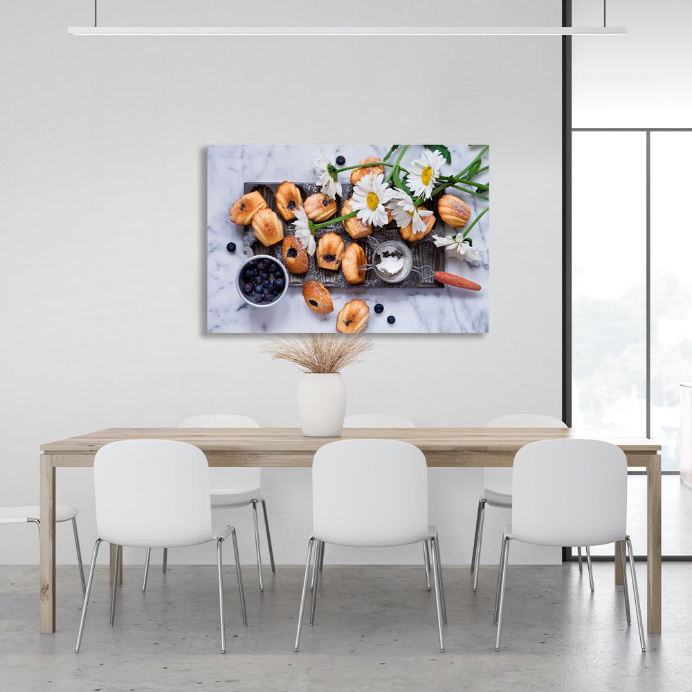 Sand cookies and berries Canvas Wall Art Print For Kitchen