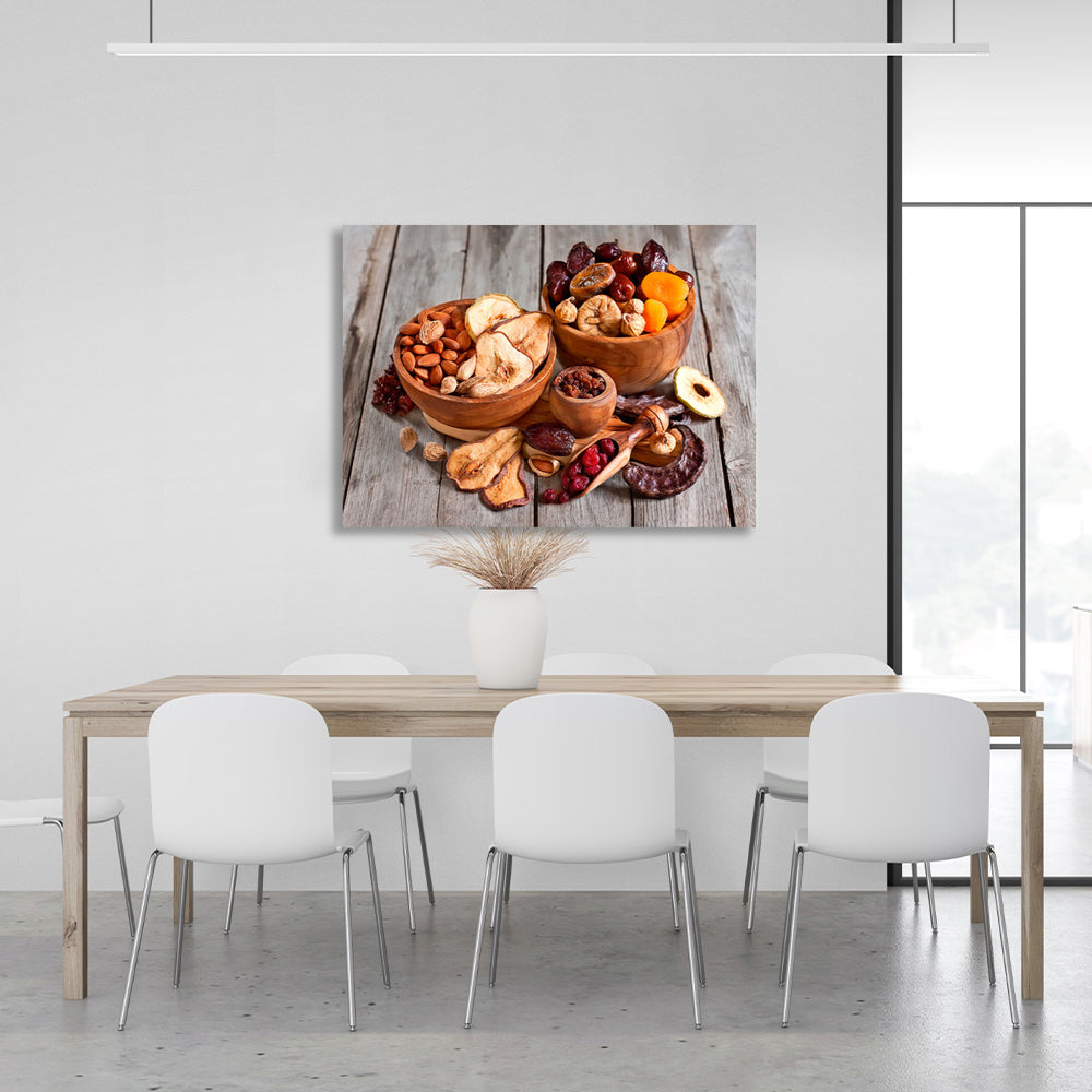 Dried fruits and nuts Canvas Wall Art Print For Kitchen