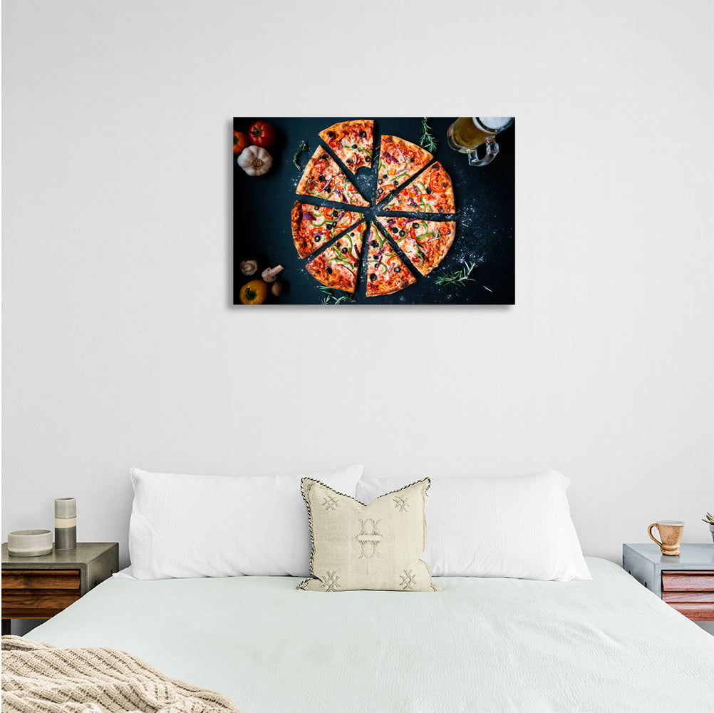 Pepper pizza Canvas Wall Art Print For Kitchen