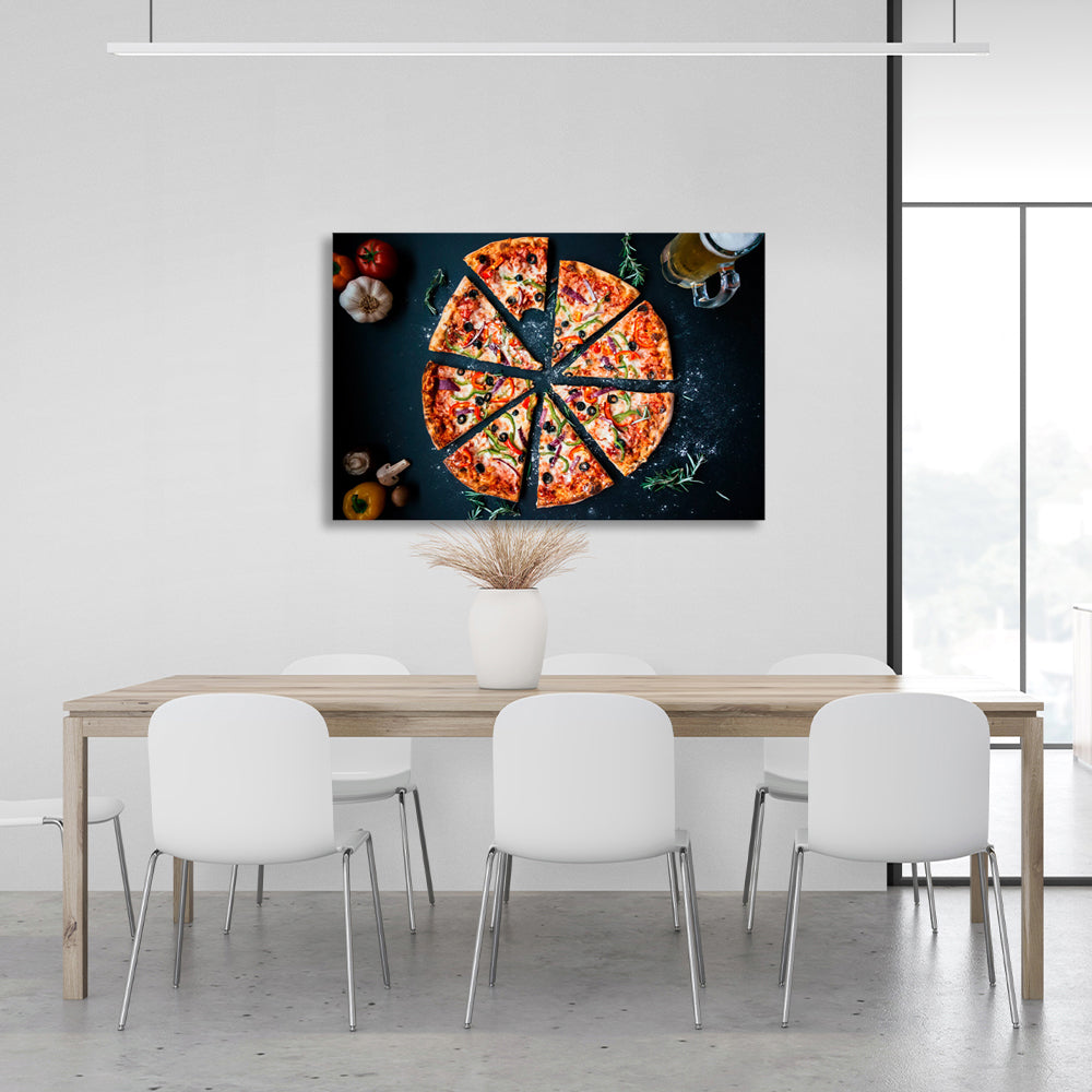 Pepper pizza Canvas Wall Art Print For Kitchen