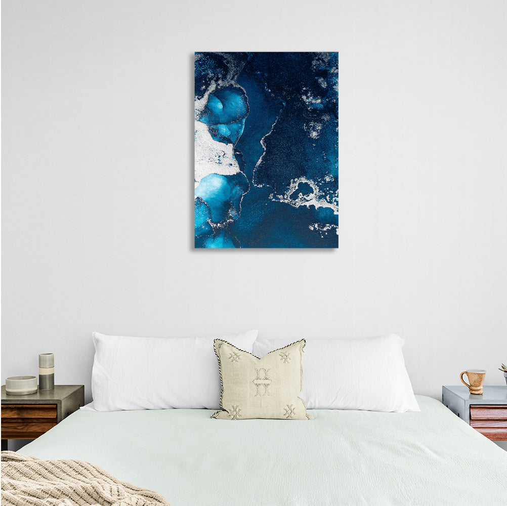 Blue-gray Abstraction Canvas Wall Art Print