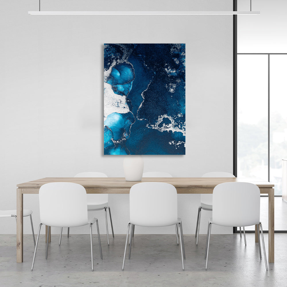 Blue-gray Abstraction Canvas Wall Art Print