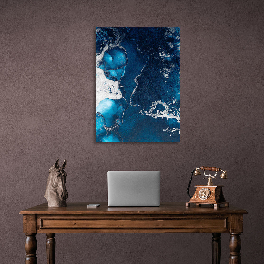 Blue-gray Abstraction Canvas Wall Art Print