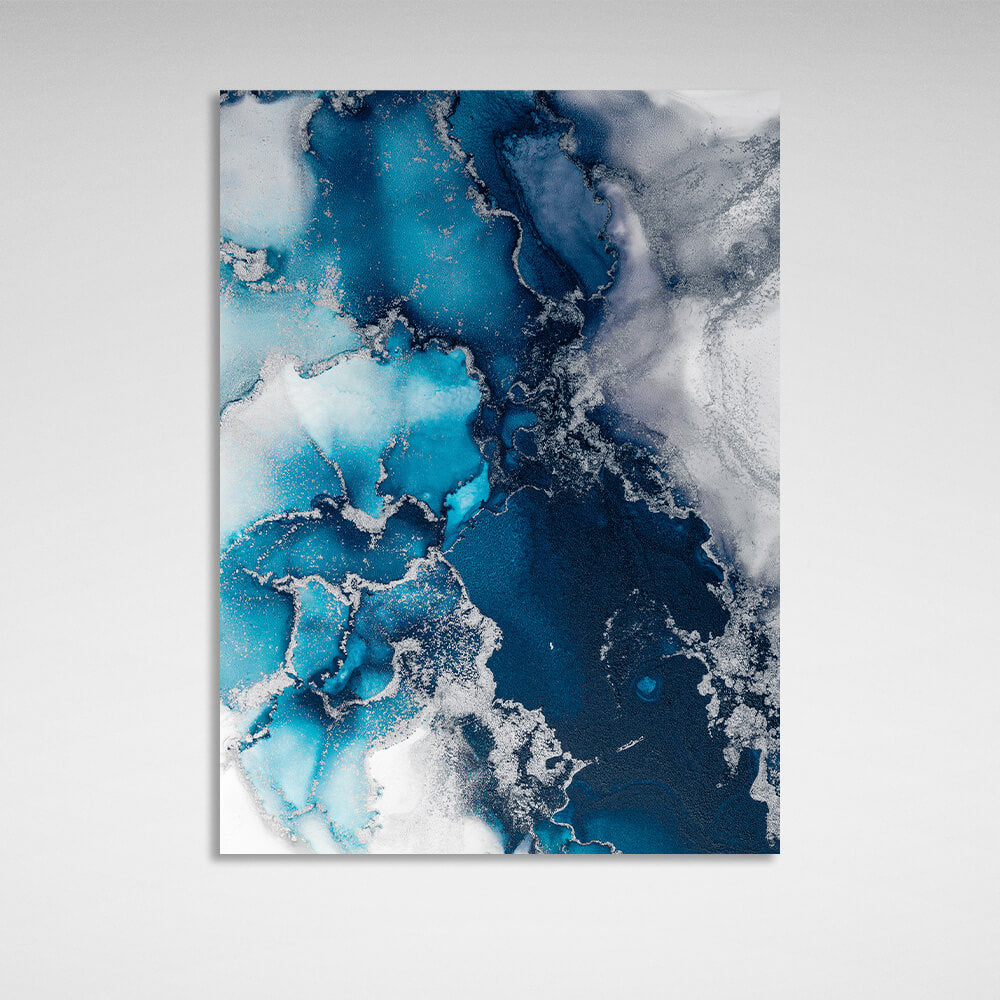 Gray-blue Abstraction Canvas Wall Art Print