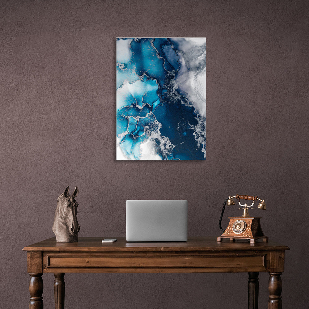 Gray-blue Abstraction Canvas Wall Art Print