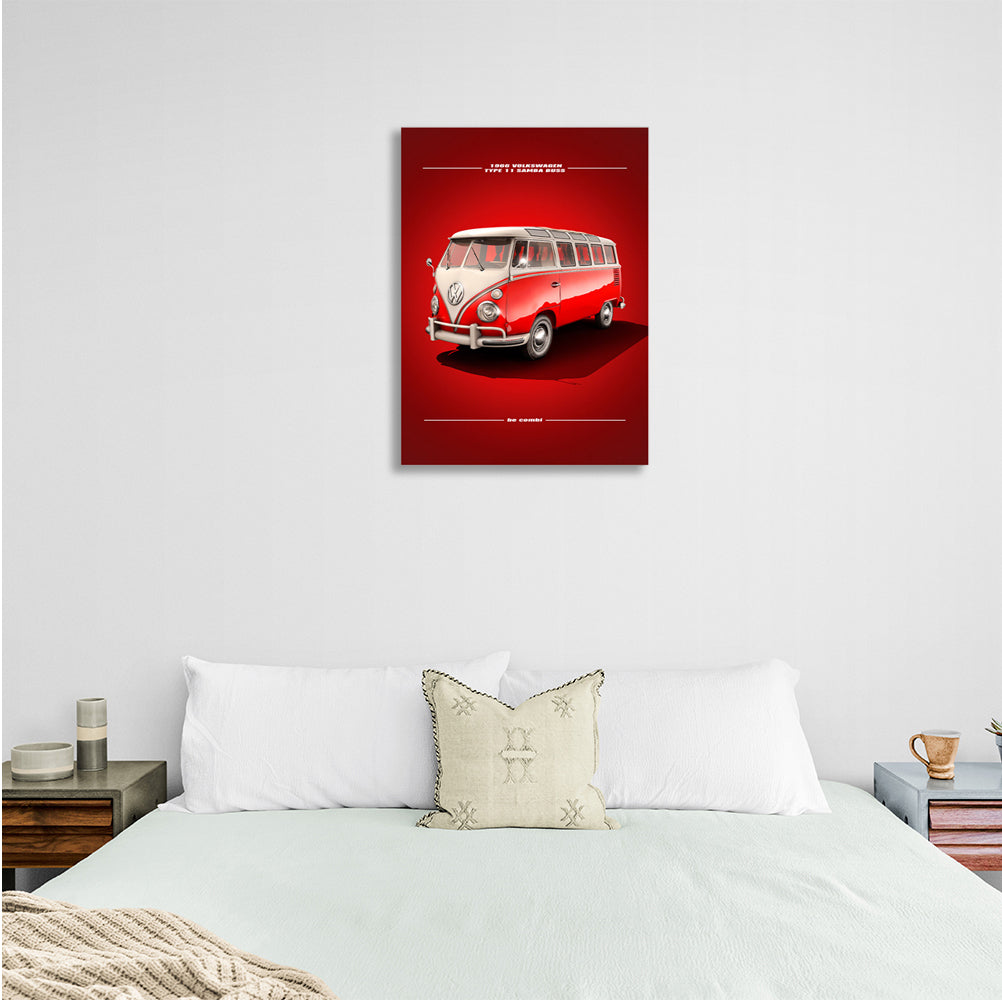 A Volkswagen car Canvas Wall Art Print