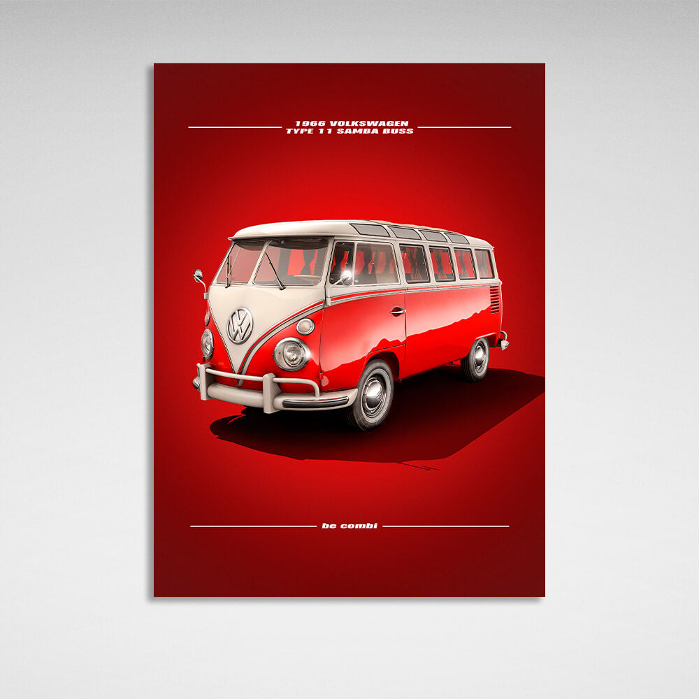 A Volkswagen car Canvas Wall Art Print