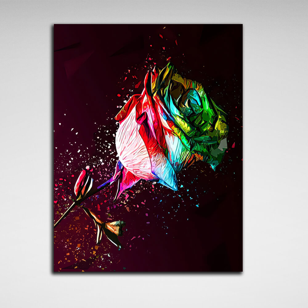 For home Colored rose Canvas Wall Art Print