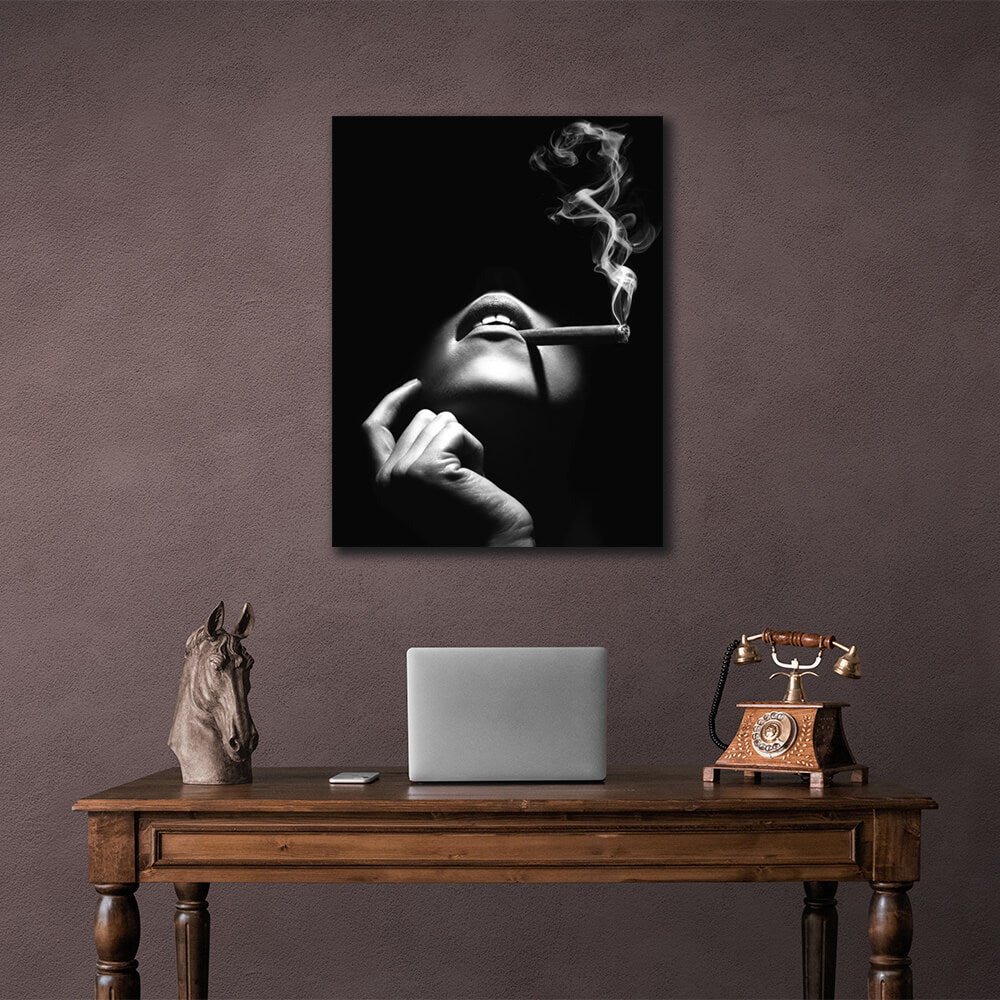 For home Smoking women Canvas Wall Art Print