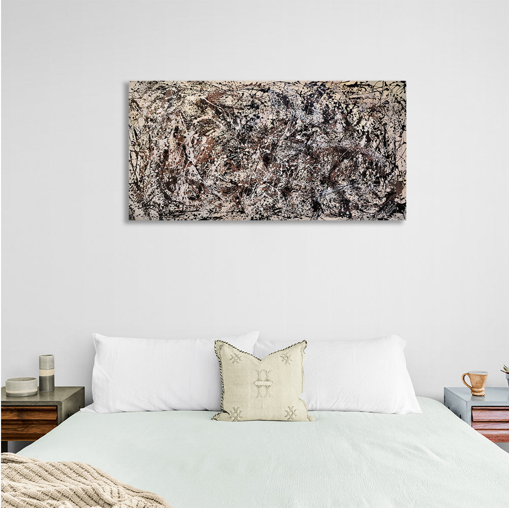 Abstraction beige and brown Abstraction Canvas Wall Art Print