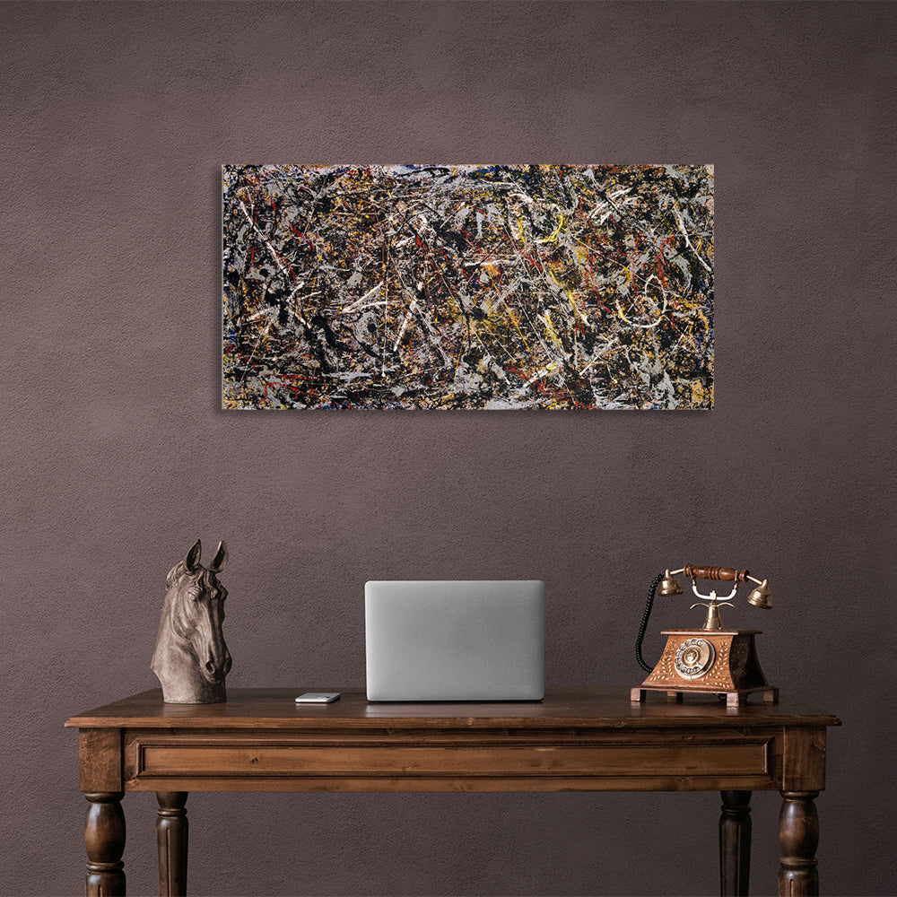 Abstract brown and beige Abstraction Canvas Wall Art Print