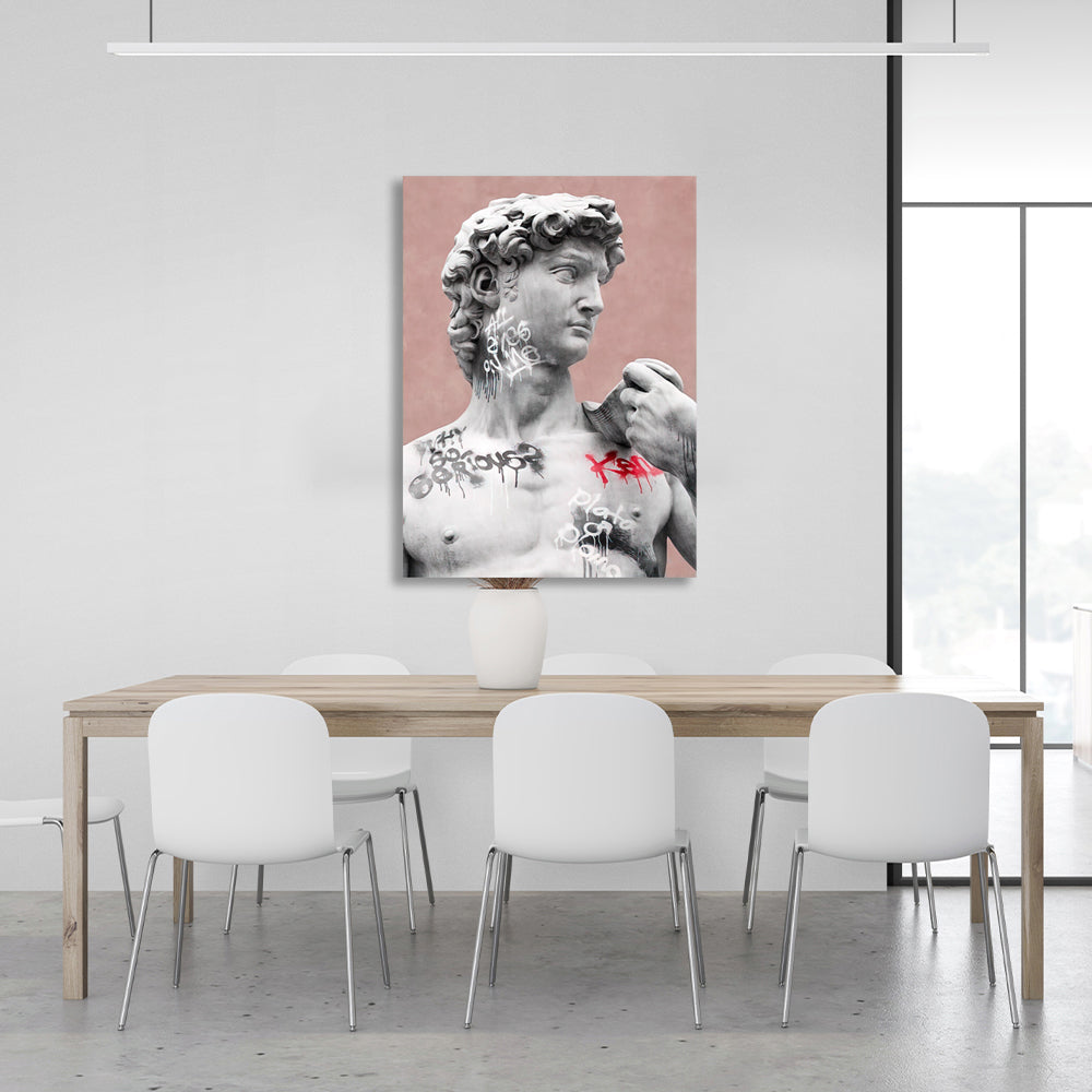 Interior statue of David Canvas Wall Art Print