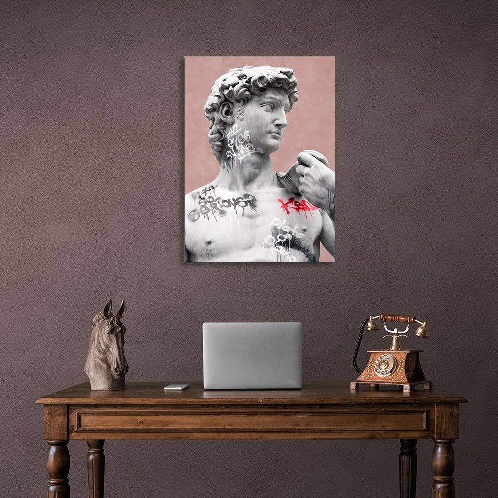 Interior statue of David Canvas Wall Art Print