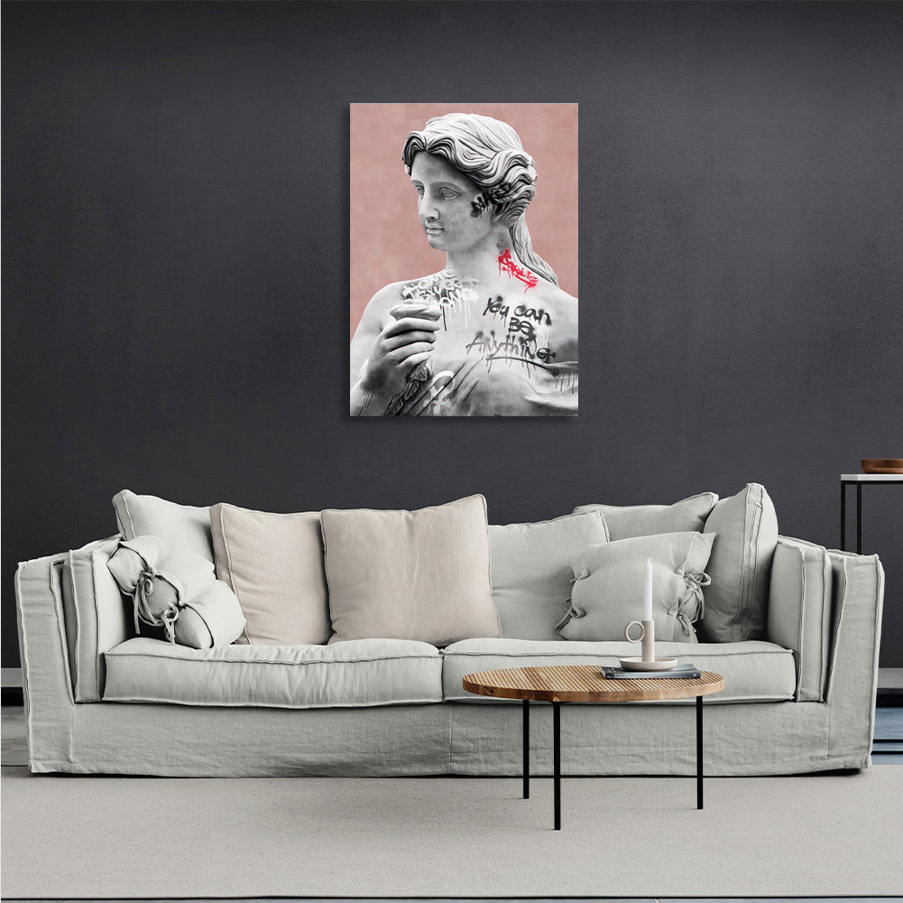 Interior Greek statue Canvas Wall Art Print