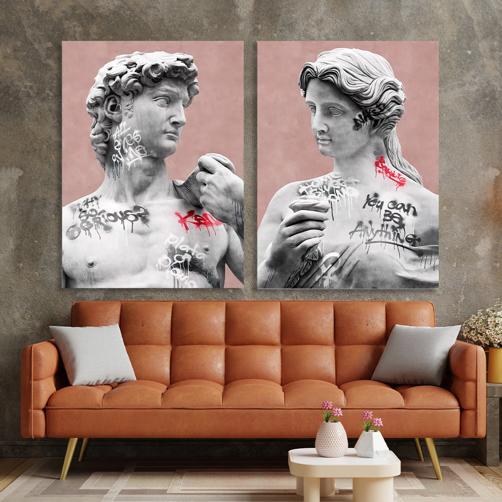 Modular for interior Greek statues Multi Panel Canvas Wall Art Print